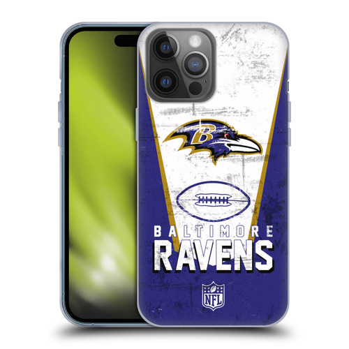 NFL Baltimore Ravens Logo Art Banner Soft Gel Case for Apple iPhone 14 Pro Max