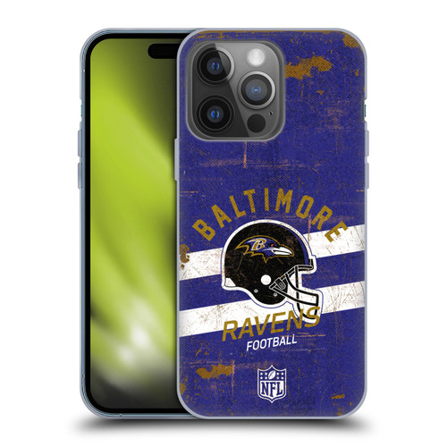 NFL Baltimore Ravens Logo Art Helmet Distressed Soft Gel Case for Apple iPhone 14 Pro