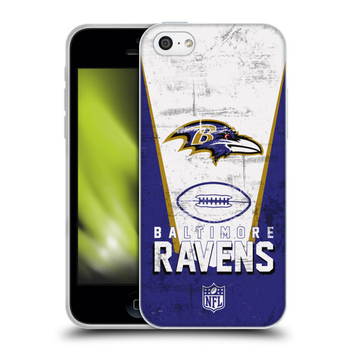 NFL Baltimore Ravens Logo Art Banner Soft Gel Case for Apple iPhone 5c