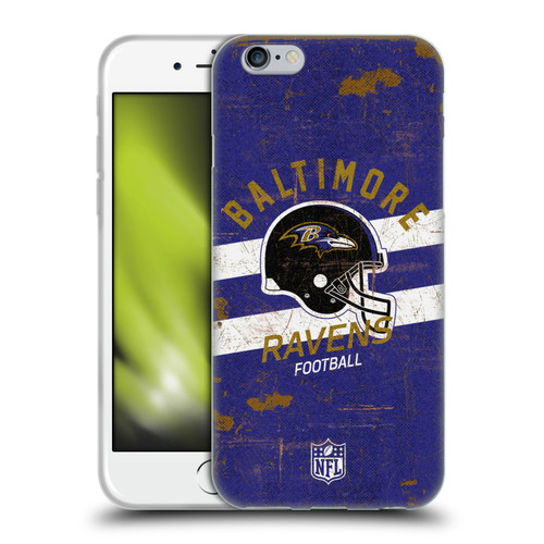 NFL Baltimore Ravens Logo Art Helmet Distressed Soft Gel Case for Apple iPhone 6 / iPhone 6s