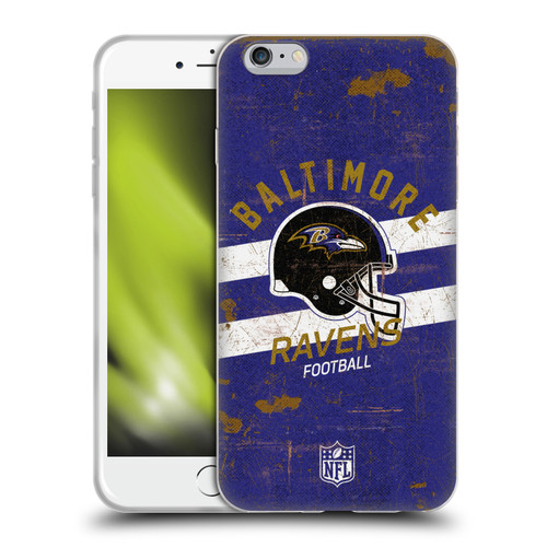 NFL Baltimore Ravens Logo Art Helmet Distressed Soft Gel Case for Apple iPhone 6 Plus / iPhone 6s Plus