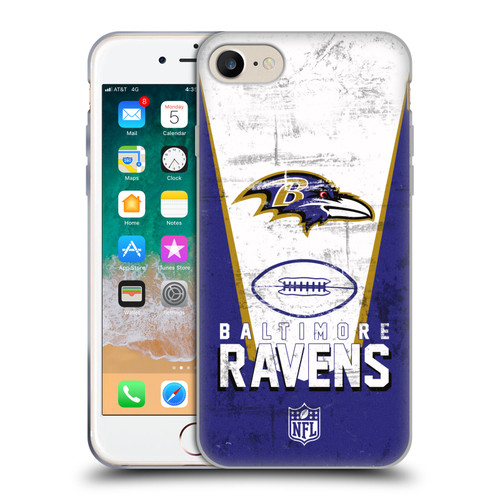 NFL Baltimore Ravens Logo Art Banner Soft Gel Case for Apple iPhone 7 / 8 / SE 2020 & 2022