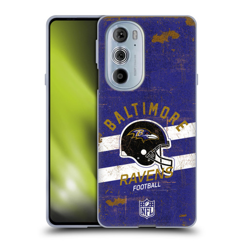 NFL Baltimore Ravens Logo Art Helmet Distressed Soft Gel Case for Motorola Edge X30
