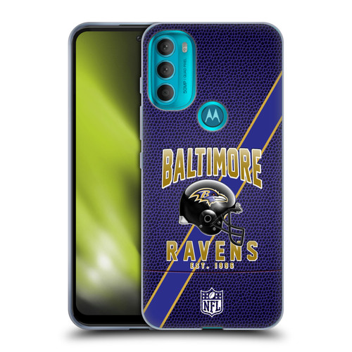 NFL Baltimore Ravens Logo Art Football Stripes Soft Gel Case for Motorola Moto G71 5G