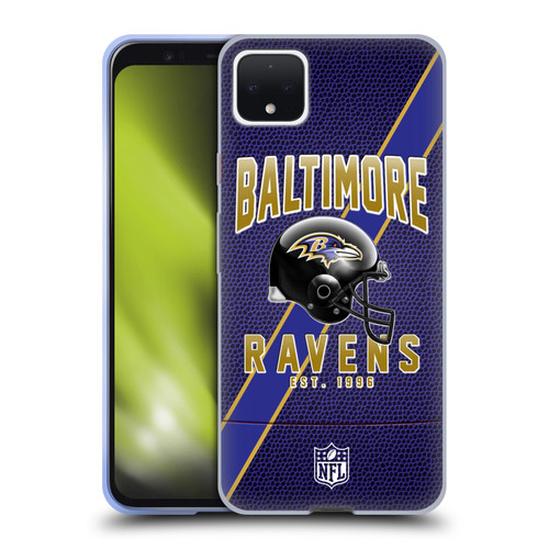 NFL Baltimore Ravens Logo Art Football Stripes Soft Gel Case for Google Pixel 4 XL