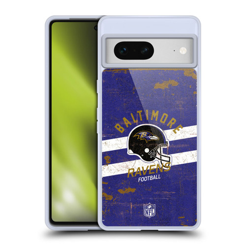 NFL Baltimore Ravens Logo Art Helmet Distressed Soft Gel Case for Google Pixel 7