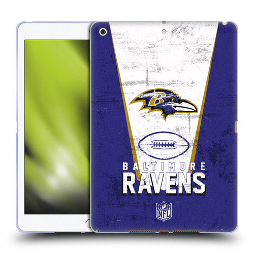 NFL Baltimore Ravens Logo Art Banner Soft Gel Case for Apple iPad 10.2 2019/2020/2021