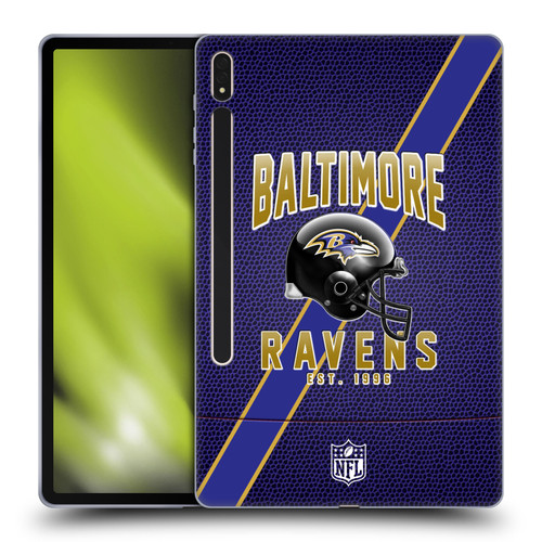 NFL Baltimore Ravens Logo Art Football Stripes Soft Gel Case for Samsung Galaxy Tab S8 Plus
