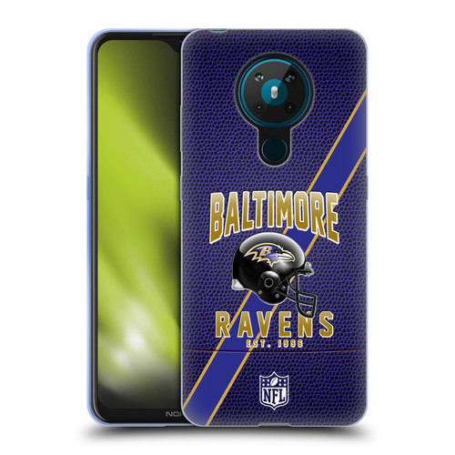 NFL Baltimore Ravens Logo Art Football Stripes Soft Gel Case for Nokia 5.3