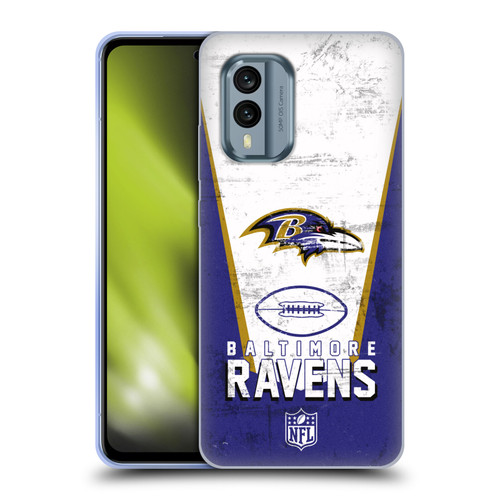 NFL Baltimore Ravens Logo Art Banner Soft Gel Case for Nokia X30
