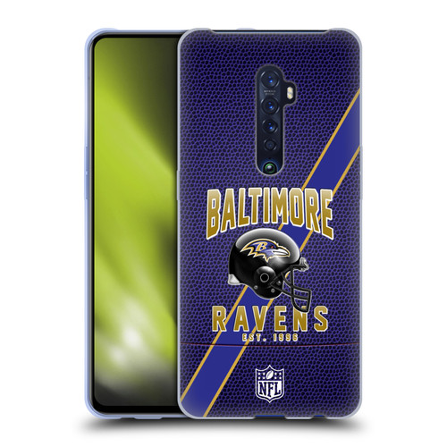 NFL Baltimore Ravens Logo Art Football Stripes Soft Gel Case for OPPO Reno 2