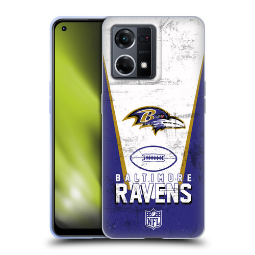 NFL Baltimore Ravens Logo Art Banner Soft Gel Case for OPPO Reno8 4G