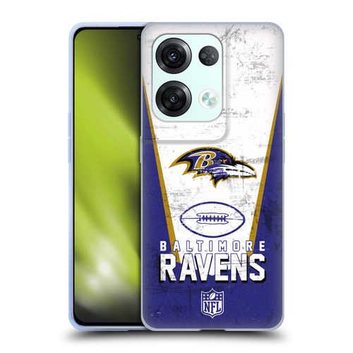 NFL Baltimore Ravens Logo Art Banner Soft Gel Case for OPPO Reno8 Pro