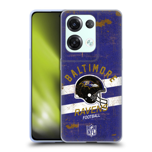 NFL Baltimore Ravens Logo Art Helmet Distressed Soft Gel Case for OPPO Reno8 Pro
