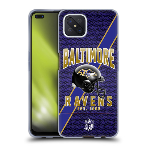 NFL Baltimore Ravens Logo Art Football Stripes Soft Gel Case for OPPO Reno4 Z 5G