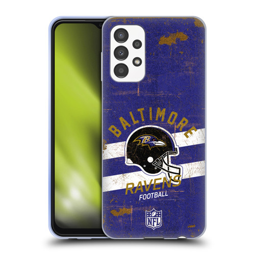 NFL Baltimore Ravens Logo Art Helmet Distressed Soft Gel Case for Samsung Galaxy A13 (2022)