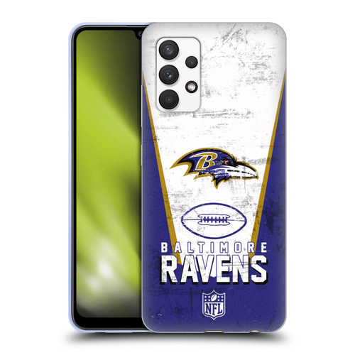 NFL Baltimore Ravens Logo Art Banner Soft Gel Case for Samsung Galaxy A32 (2021)