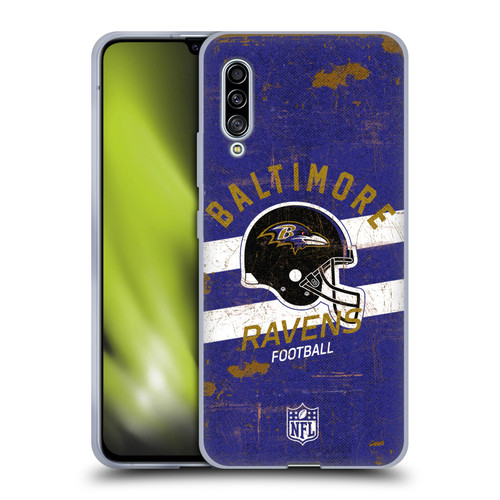 NFL Baltimore Ravens Logo Art Helmet Distressed Soft Gel Case for Samsung Galaxy A90 5G (2019)