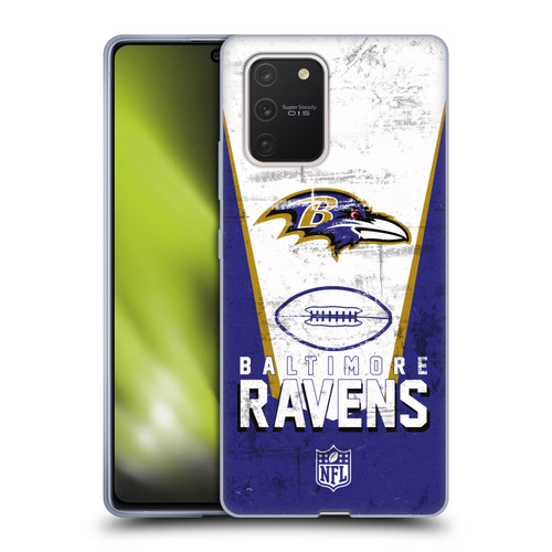 NFL Baltimore Ravens Logo Art Banner Soft Gel Case for Samsung Galaxy S10 Lite