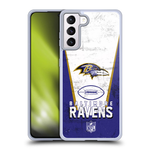 NFL Baltimore Ravens Logo Art Banner Soft Gel Case for Samsung Galaxy S21+ 5G