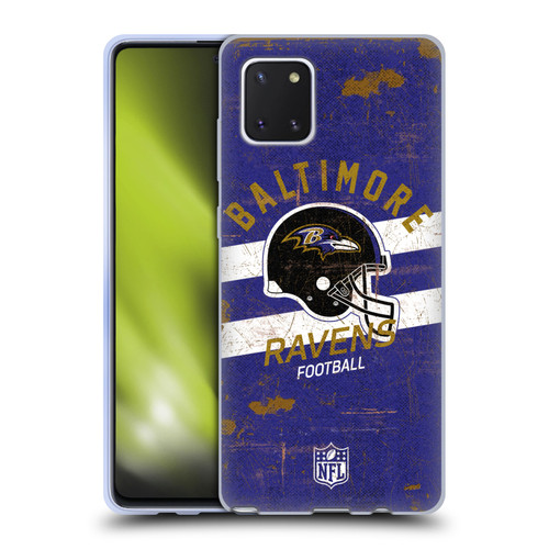 NFL Baltimore Ravens Logo Art Helmet Distressed Soft Gel Case for Samsung Galaxy Note10 Lite