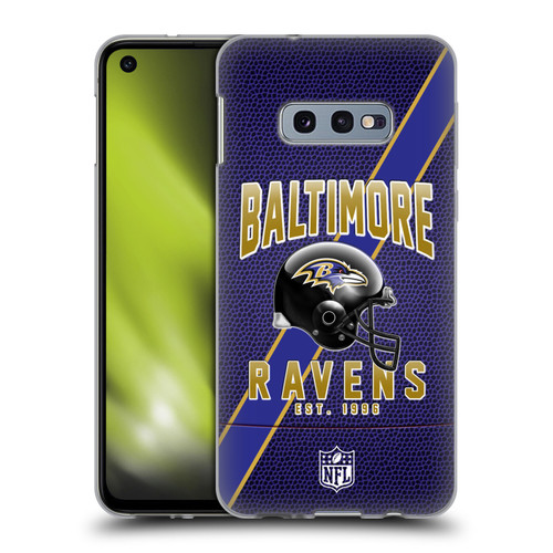 NFL Baltimore Ravens Logo Art Football Stripes Soft Gel Case for Samsung Galaxy S10e