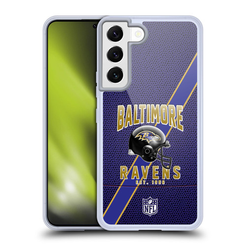 NFL Baltimore Ravens Logo Art Football Stripes Soft Gel Case for Samsung Galaxy S22 5G