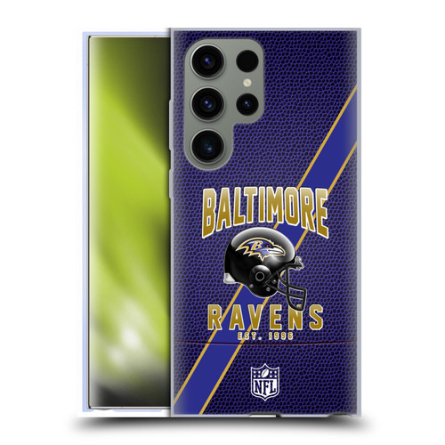 NFL Baltimore Ravens Logo Art Football Stripes Soft Gel Case for Samsung Galaxy S23 Ultra 5G