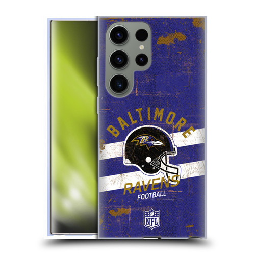 NFL Baltimore Ravens Logo Art Helmet Distressed Soft Gel Case for Samsung Galaxy S23 Ultra 5G