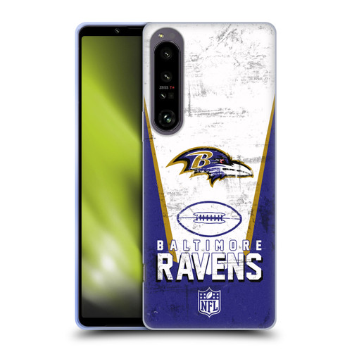 NFL Baltimore Ravens Logo Art Banner Soft Gel Case for Sony Xperia 1 IV