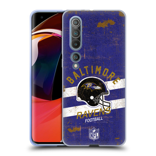 NFL Baltimore Ravens Logo Art Helmet Distressed Soft Gel Case for Xiaomi Mi 10 5G / Mi 10 Pro 5G