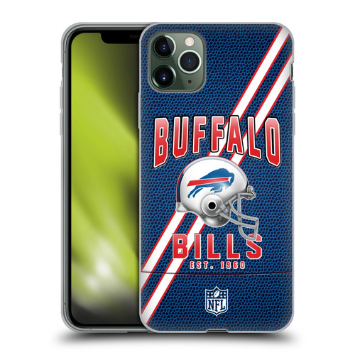 NFL Buffalo Bills Logo Art Football Stripes Soft Gel Case for Apple iPhone 11 Pro Max