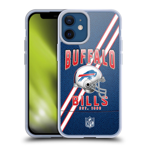 NFL Buffalo Bills Logo Art Football Stripes Soft Gel Case for Apple iPhone 12 Mini