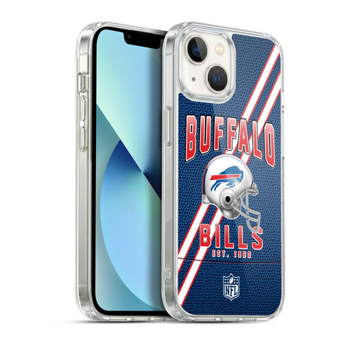 NFL Buffalo Bills Logo Art Football Stripes Soft Gel Case for Apple iPhone 13