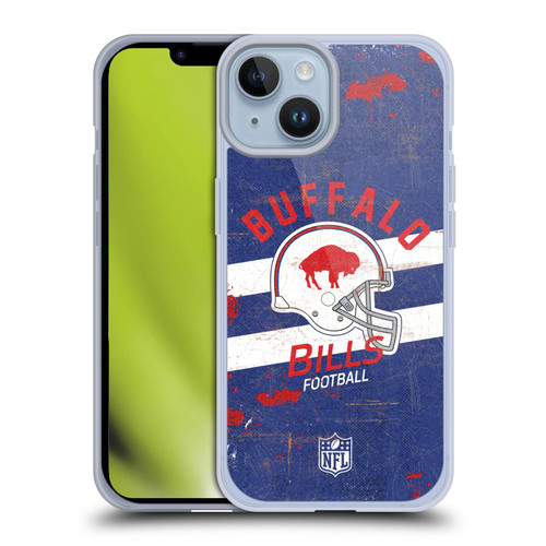 NFL Buffalo Bills Logo Art Helmet Distressed Soft Gel Case for Apple iPhone 14