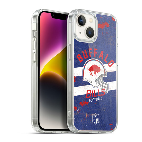 NFL Buffalo Bills Logo Art Helmet Distressed Soft Gel Case for Apple iPhone 14