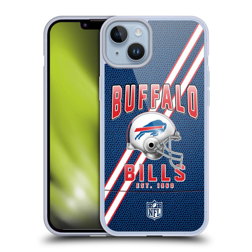 NFL Buffalo Bills Logo Art Football Stripes Soft Gel Case for Apple iPhone 14 Plus