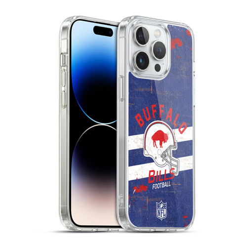 NFL Buffalo Bills Logo Art Helmet Distressed Soft Gel Case for Apple iPhone 14 Pro Max & MagSafe