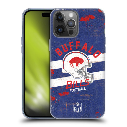 NFL Buffalo Bills Logo Art Helmet Distressed Soft Gel Case for Apple iPhone 14 Pro Max