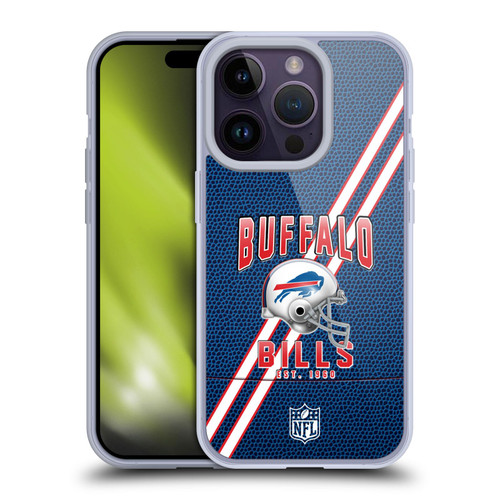 NFL Buffalo Bills Logo Art Football Stripes Soft Gel Case for Apple iPhone 14 Pro