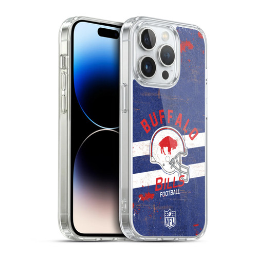 NFL Buffalo Bills Logo Art Helmet Distressed Soft Gel Case for Apple iPhone 14 Pro & MagSafe