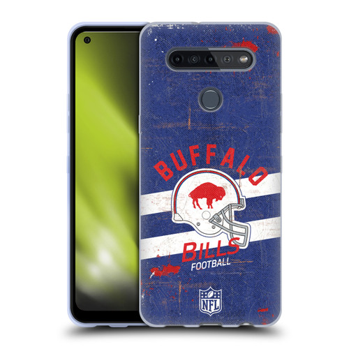 NFL Buffalo Bills Logo Art Helmet Distressed Soft Gel Case for LG K51S