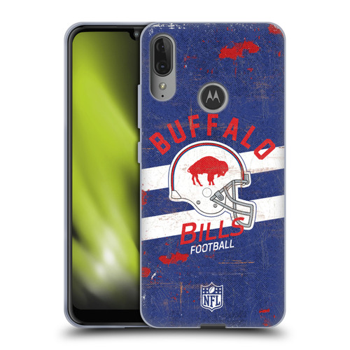 NFL Buffalo Bills Logo Art Helmet Distressed Soft Gel Case for Motorola Moto E6 Plus