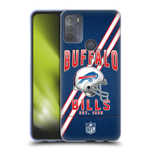 NFL Buffalo Bills Logo Art Football Stripes Soft Gel Case for Motorola Moto G50