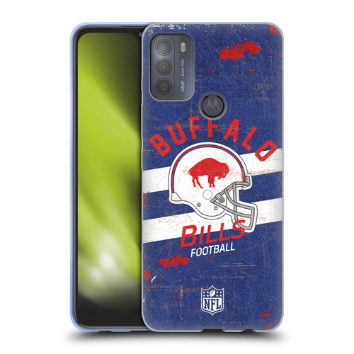 NFL Buffalo Bills Logo Art Helmet Distressed Soft Gel Case for Motorola Moto G50