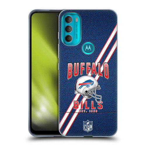NFL Buffalo Bills Logo Art Football Stripes Soft Gel Case for Motorola Moto G71 5G