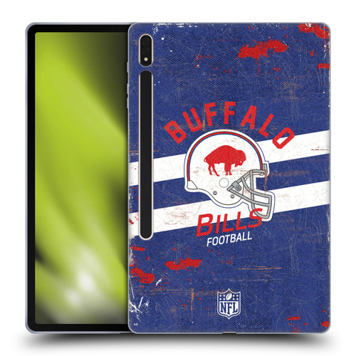 NFL Buffalo Bills Logo Art Helmet Distressed Soft Gel Case for Samsung Galaxy Tab S8 Plus