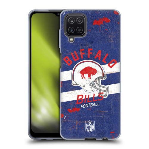 NFL Buffalo Bills Logo Art Helmet Distressed Soft Gel Case for Samsung Galaxy A12 (2020)