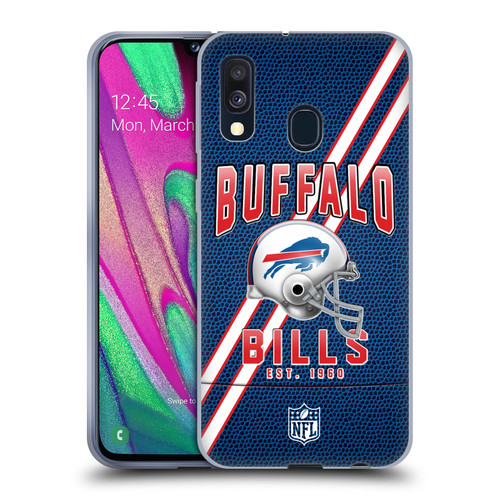 NFL Buffalo Bills Logo Art Football Stripes Soft Gel Case for Samsung Galaxy A40 (2019)