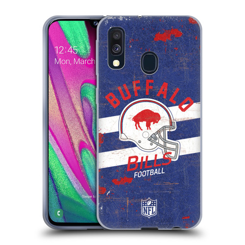 NFL Buffalo Bills Logo Art Helmet Distressed Soft Gel Case for Samsung Galaxy A40 (2019)